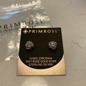 NWT Primrose CZ 18kt rose gold earrings